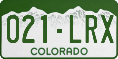 CO license plate 021LRX