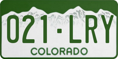 CO license plate 021LRY