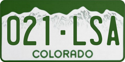 CO license plate 021LSA