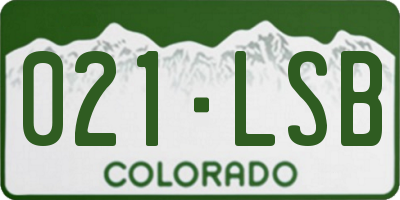 CO license plate 021LSB