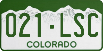 CO license plate 021LSC
