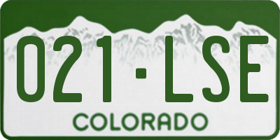 CO license plate 021LSE