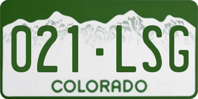 CO license plate 021LSG