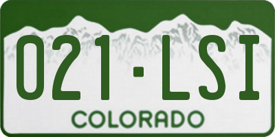 CO license plate 021LSI
