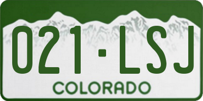 CO license plate 021LSJ