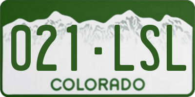 CO license plate 021LSL
