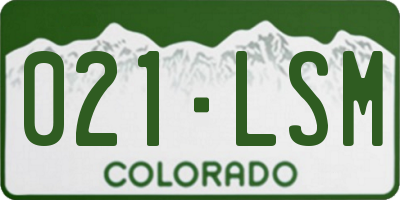 CO license plate 021LSM