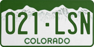 CO license plate 021LSN