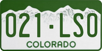 CO license plate 021LSO