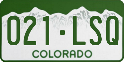 CO license plate 021LSQ