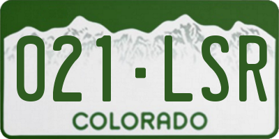 CO license plate 021LSR