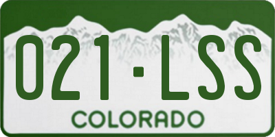 CO license plate 021LSS