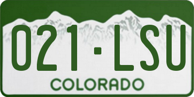 CO license plate 021LSU