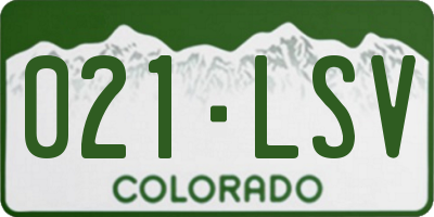 CO license plate 021LSV