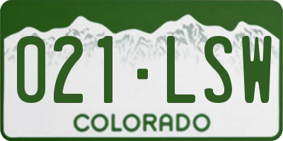 CO license plate 021LSW