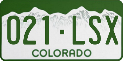 CO license plate 021LSX