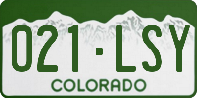 CO license plate 021LSY
