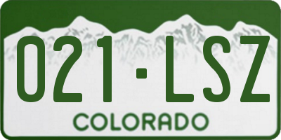 CO license plate 021LSZ