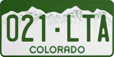 CO license plate 021LTA