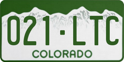 CO license plate 021LTC