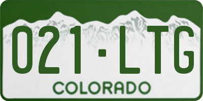 CO license plate 021LTG