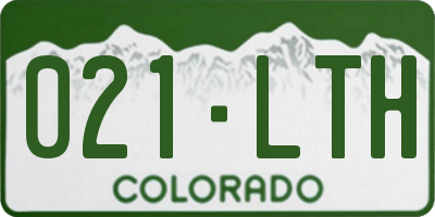 CO license plate 021LTH