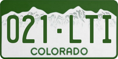 CO license plate 021LTI