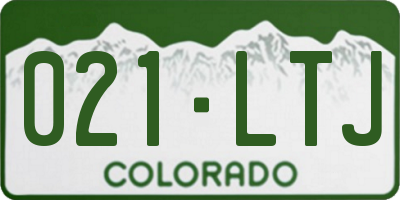 CO license plate 021LTJ