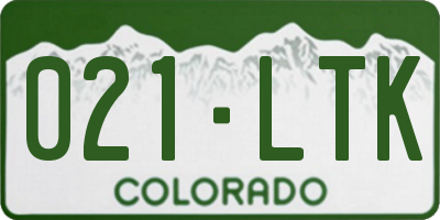 CO license plate 021LTK