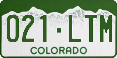 CO license plate 021LTM