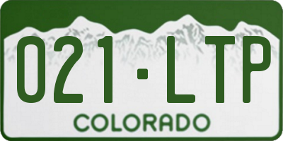 CO license plate 021LTP