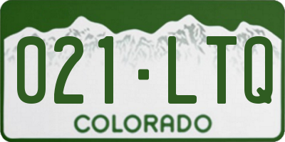 CO license plate 021LTQ