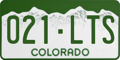 CO license plate 021LTS