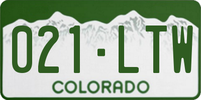 CO license plate 021LTW