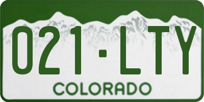 CO license plate 021LTY