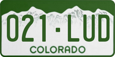 CO license plate 021LUD