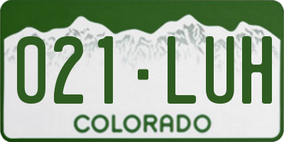 CO license plate 021LUH