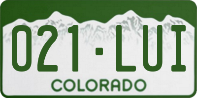 CO license plate 021LUI
