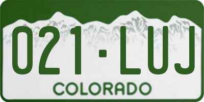 CO license plate 021LUJ