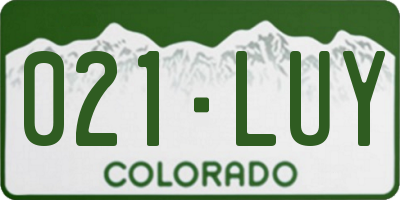 CO license plate 021LUY