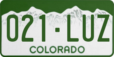 CO license plate 021LUZ