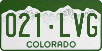 CO license plate 021LVG