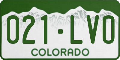 CO license plate 021LVO