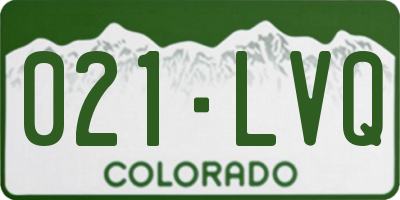CO license plate 021LVQ
