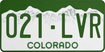 CO license plate 021LVR
