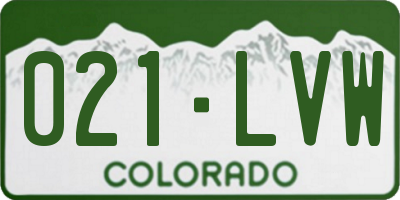 CO license plate 021LVW