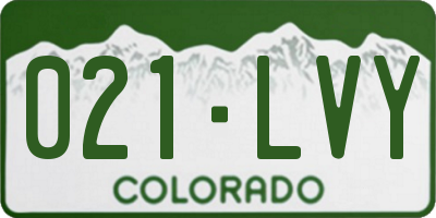 CO license plate 021LVY