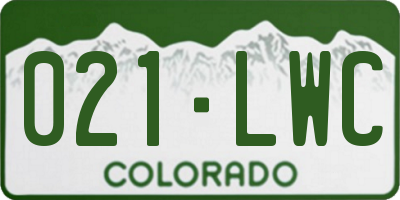 CO license plate 021LWC