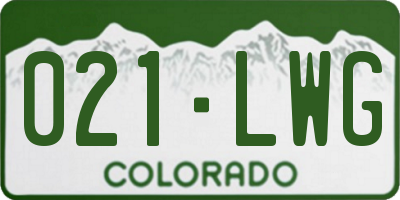 CO license plate 021LWG