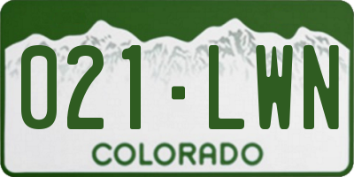 CO license plate 021LWN